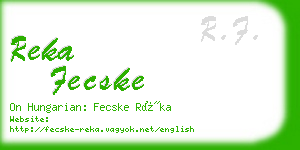 reka fecske business card